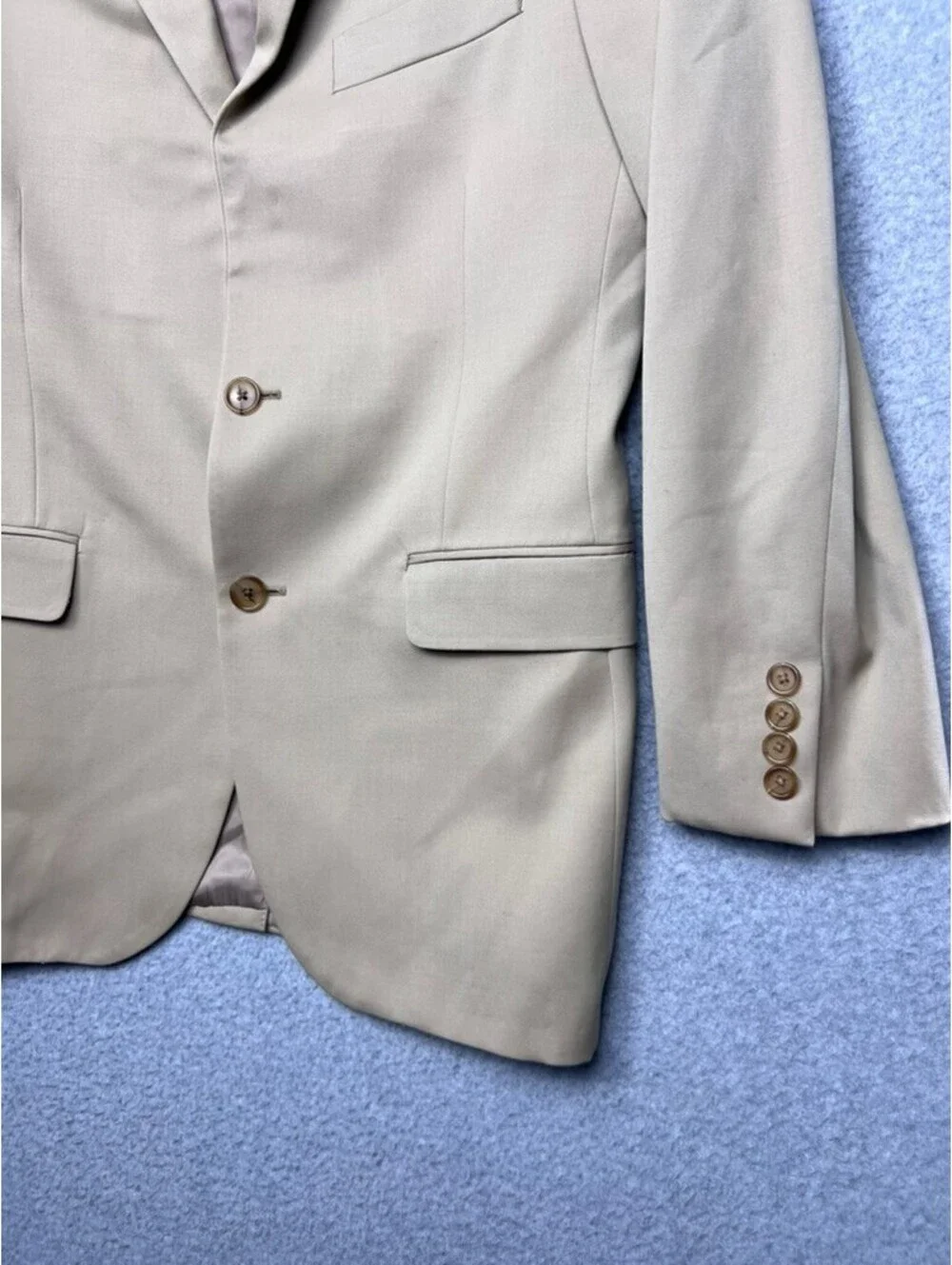 Brooks Brothers 1818 Blazer Suit Jacket 38R 32W Tan Beige 100% Wool Made In USA